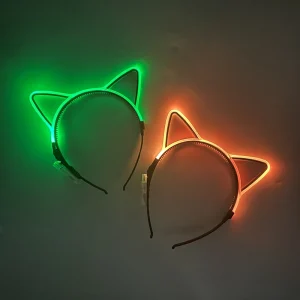 Halloween Christmas Anime Accessory Decorative Headwear Luminous LED Headband Glow Bow Ties Girls Women Cute Gift Headband