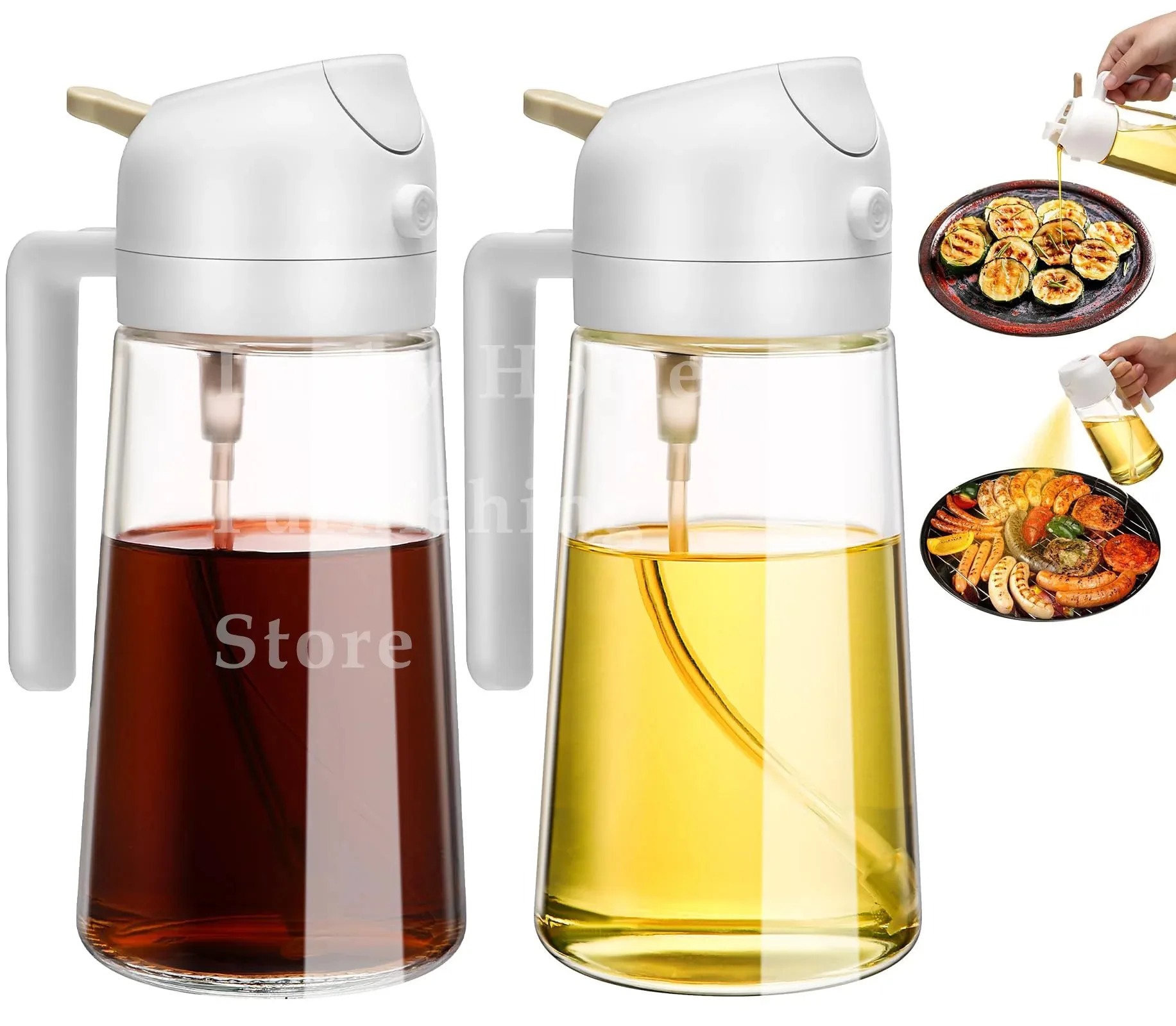 2PCS White Plastic