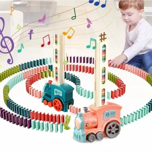Automatic Domino Train Set - Electric Domino Stacking & Toppling Machine Auto-Layer: Electric Setup for Endless Creativity