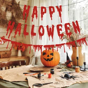 Happy Halloween Banner Party Decoration Bloody words Party decoration supplies horror atmosphere prop Halloween Prop Party Favor
