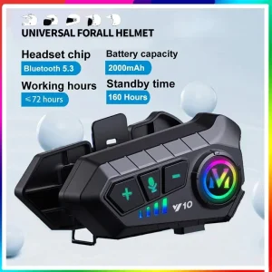 Y10 Motorcycle Helmet Bluetooth Headset 1000Mah Super Long Standby Wireless Hands-free Waterproof Motorbike Earphone motorcycle