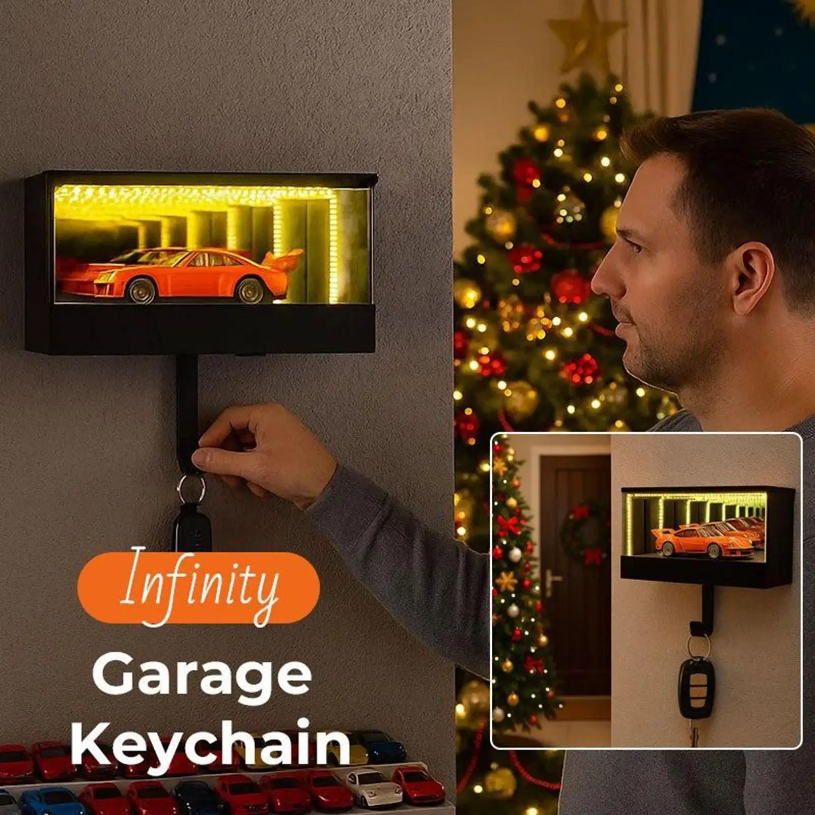 3D Printed Wall Mount Car Key Holder with Garage Hook Funny Infinity Garage Keychain Car Key Storage Rack car Key Organizer - Image 5