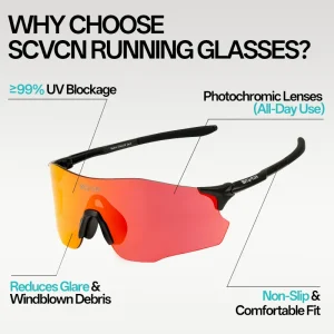 Scvcn Photochromic Cycling Glasses Outdoor Sports Sunglasses Man Bicycle Eyewear Road Cycling Running Women Bike UV400 Goggles