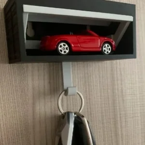 Car Garage Key Holder With Opening Door Fun Garage Keychain Wall Hanging Car Key Holder Easy Installation Wall Decoration